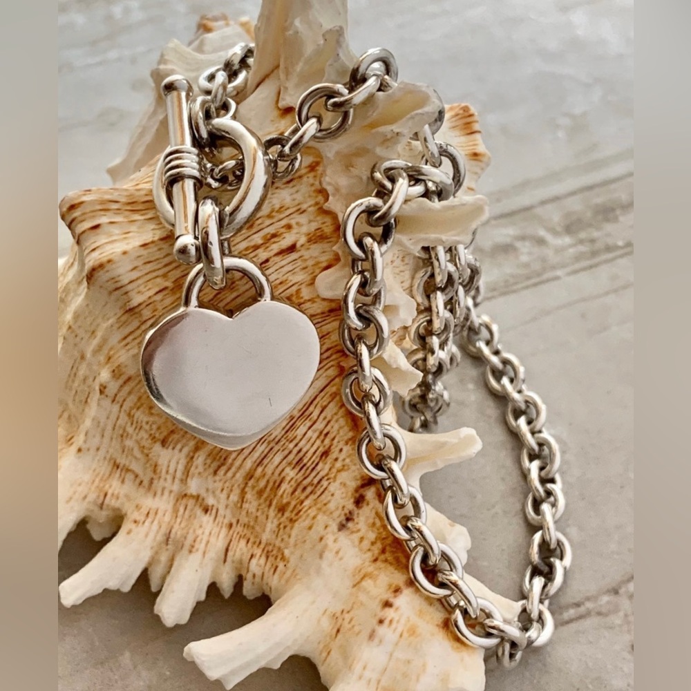 New Handcrafted Peruvian 950 Silver Necklace With… - image 1